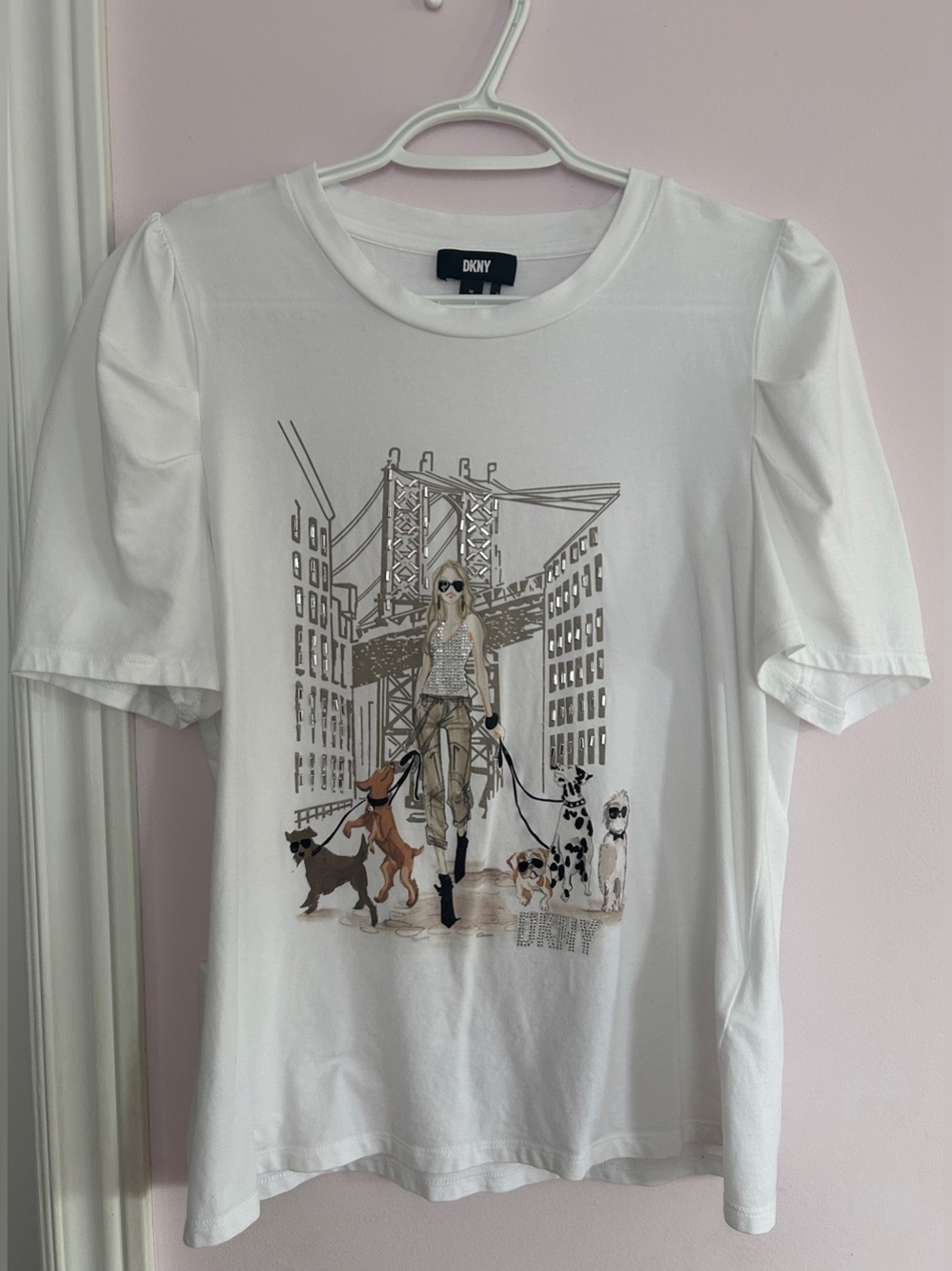DKNY White Graphic Tee
